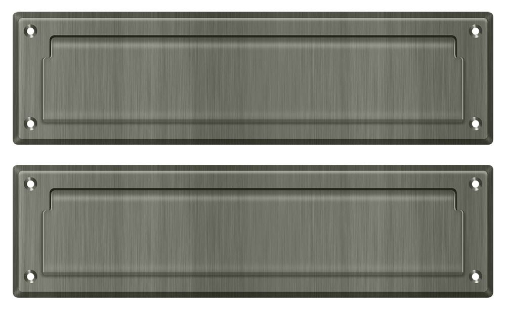 Deltana MS212U15A Mail Slot 13-1/8" with Interior Flap; Antique Nickel Finish Main image