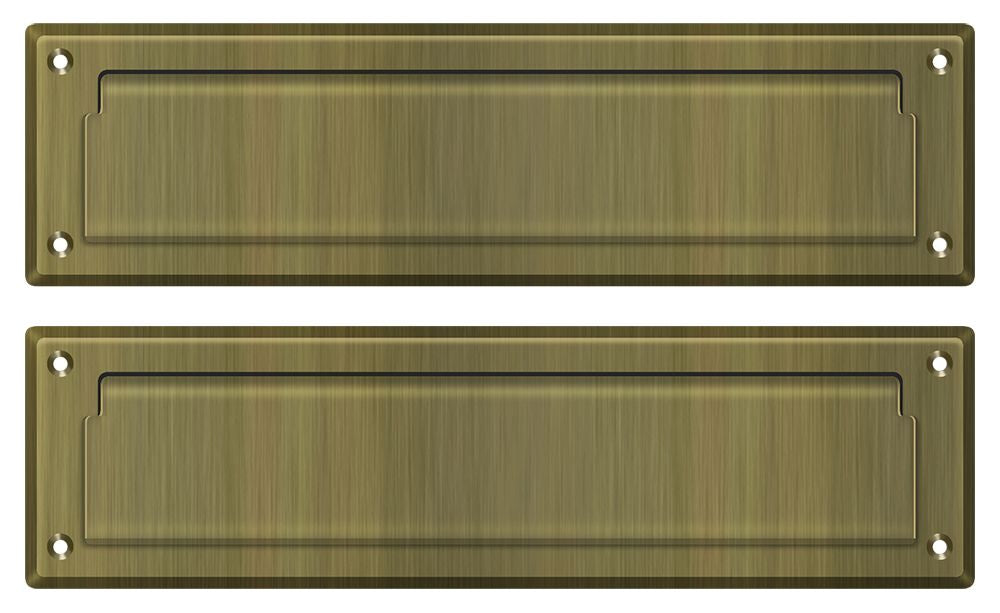 Deltana MS212U5 Mail Slot 13-1/8" with Interior Flap; Antique Brass Finish