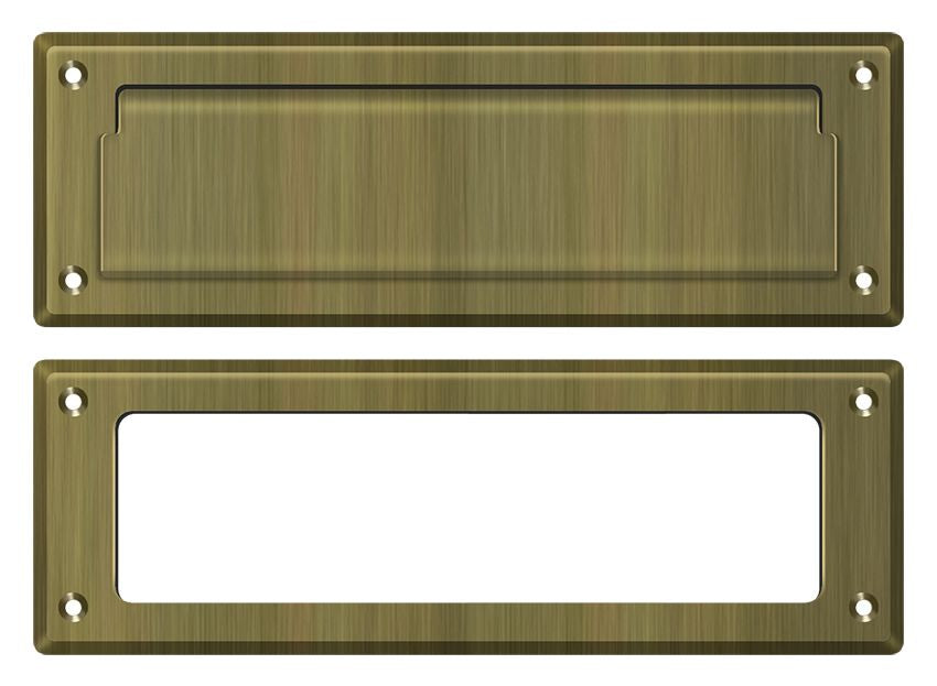 Deltana - Mail Slot 8-7/8" with Interior Frame - Antique Brass
