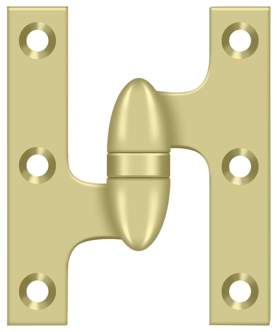 Deltana OK5032B3UNL-L 5" x 3-1/4" Olive Knuckle Hinge; Unlacquered Bright Brass Finish Main image