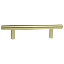 Pride Industrial P1096SB 6" Bar Cabinet Pull with 3-3/4" Center to Center Satin Brass Finish Main image
