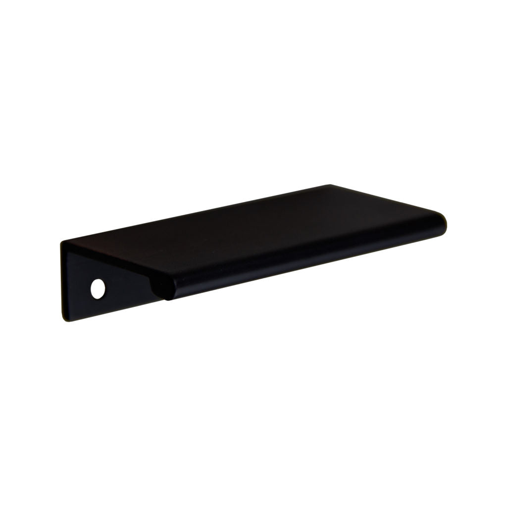 Pride Industrial P1876BK 3" Aluminum Tab Cabinet Pull with 2-3/8" Center to Center with #6 x 5/8" Wood Screws Matte Black Finish Main image