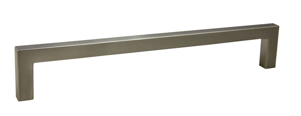 Pride Industrial - 8" Modern Square Cabinet Pull with 7-1/2" Center to Center - Satin Nickel