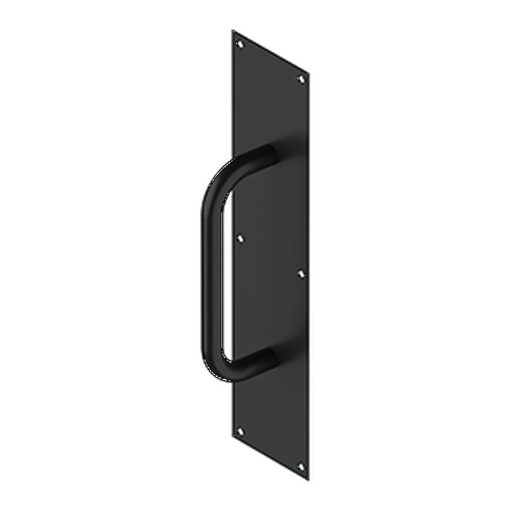 Deltana - Pull Plate with Handle 4" x 16" S/S - Black