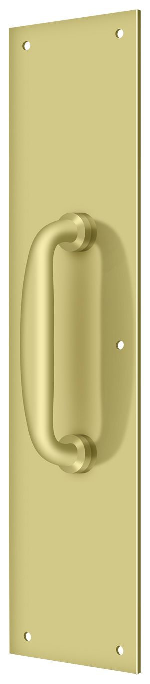 Deltana - Push Plate with Handle 3-1/2" x 15 " - Handle 5 1/2" - Bright Brass