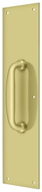 Deltana - Push Plate with Handle 3-1/2" x 15 " - Handle 5 1/2" - Bright Brass