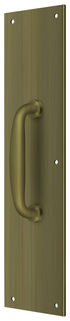 Deltana - Push Plate with Handle 3-1/2" x 15 " - Handle 5 1/2" - Antique Brass