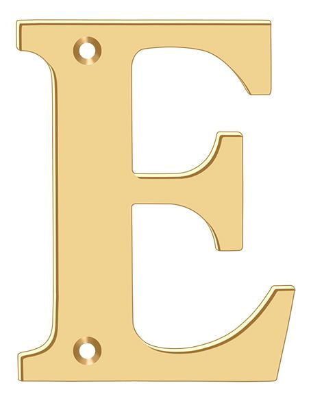 Deltana - 4" Residential Letter E - Lifetime Brass