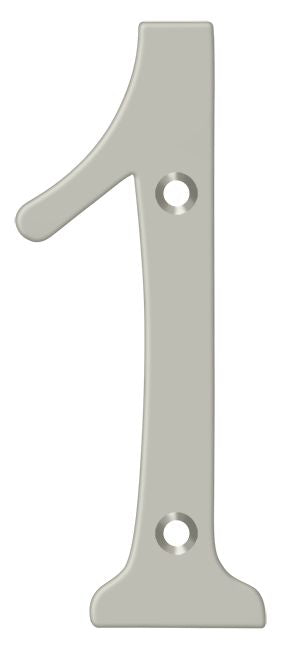 Deltana RN4-1U15 4" Numbers; Solid Brass; Satin Nickel Finish Main image