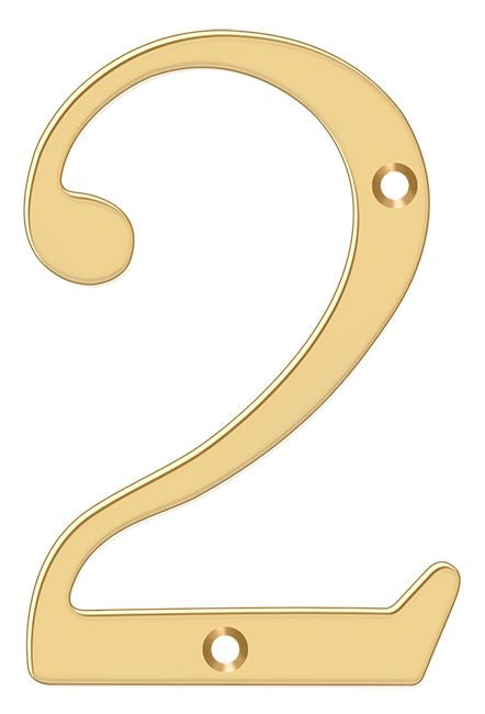 Deltana RN4-2 4" Numbers; Solid Brass; Lifetime Brass Finish Main image