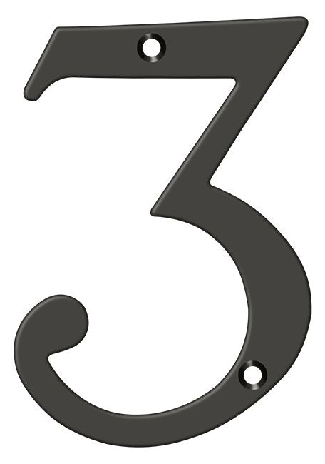 Deltana RN4-3U10B 4" Numbers; Solid Brass; Oil Rubbed Bronze Finish Main image