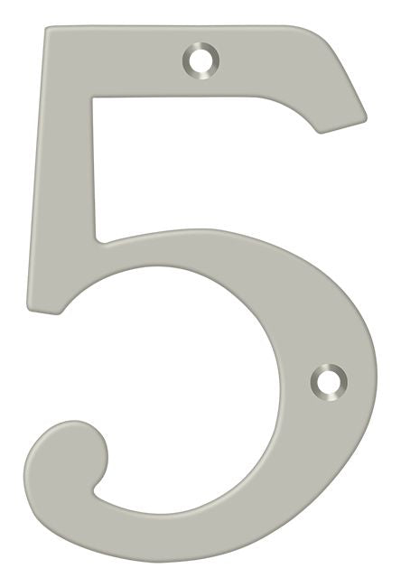 Deltana RN4-5U15 4" Numbers; Solid Brass; Satin Nickel Finish Main image