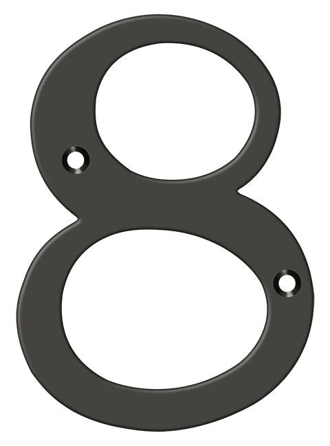 Deltana RN4-8U10B 4" Numbers; Solid Brass; Oil Rubbed Bronze Finish