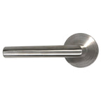 Emtek - Stuttgart Lever 2-3/8" Backset Passage with Disk Rose for 1-1/4" to 2" Door - Brushed Stainless Steel (Left Hand)