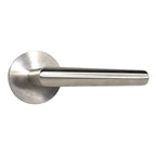 Emtek - Stuttgart Lever 2-3/8" Backset Passage with Disk Rose for 1-1/4" to 2" Door - Brushed Stainless Steel (Right Hand)