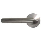 Emtek - Stuttgart Lever 2-3/8" Backset Privacy with Disk Rose for 1-1/4" to 2" Door - Brushed Stainless Steel (Left Hand)