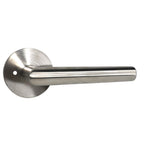 Emtek - Stuttgart Lever 2-3/8" Backset Privacy with Disk Rose for 1-1/4" to 2" Door - Brushed Stainless Steel (Right Hand)