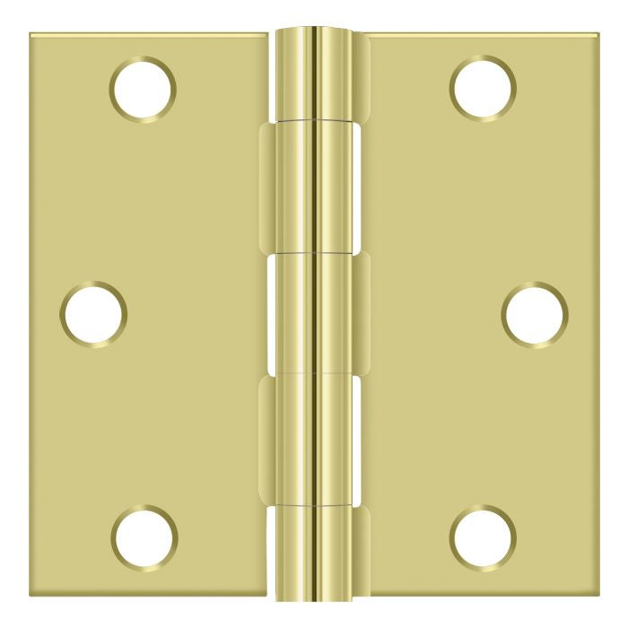 Deltana - 3" x 3" Square Hinge (Steel) - Bright Brass