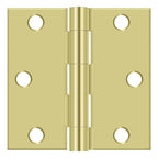 Deltana - 3" x 3" Square Hinge (Steel) - Bright Brass