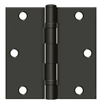 Deltana - 3-1/2" x 3-1/2" Square Corner Ball Bearing Hinge - Oil Rubbed Bronze