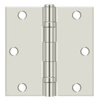 Deltana - 3-1/2" x 3-1/2" Square Corner Ball Bearing Hinge - Bright Nickel