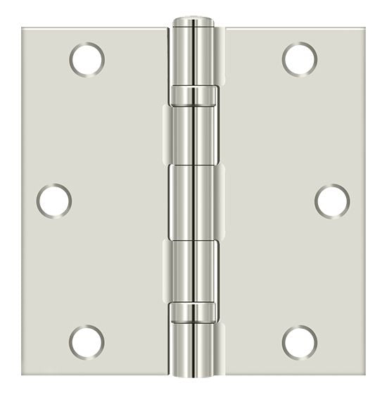 Deltana - 3-1/2" x 3-1/2" Square Corner Ball Bearing Hinge - Bright Nickel