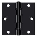 Deltana - 3-1/2" x 3-1/2" Square Corner Ball Bearing Hinge - Paint Black
