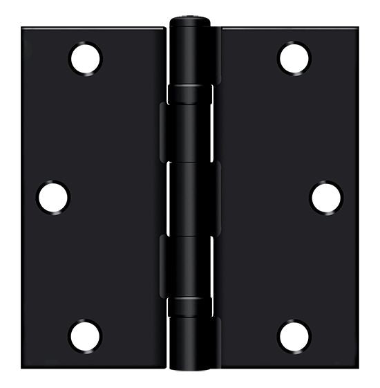 Deltana - 3-1/2" x 3-1/2" Square Corner Ball Bearing Hinge - Paint Black