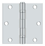 Deltana - 3-1/2" x 3-1/2" Square Corner Ball Bearing Hinge - Bright Chrome