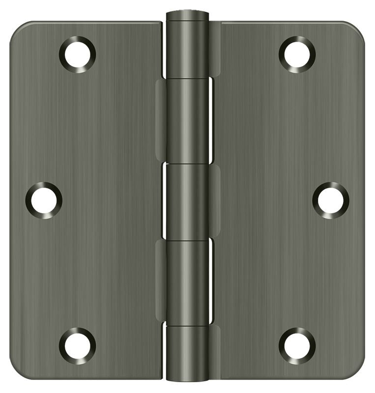 Deltana - 3-1/2" x 3-1/2" x 1/4" Radius Hinge; Residential Thickness - Antique Nickel
