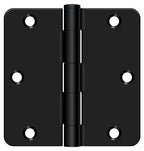 Deltana - 3-1/2" x 3-1/2" x 1/4" Radius Hinge; Residential Thickness - Flat Black