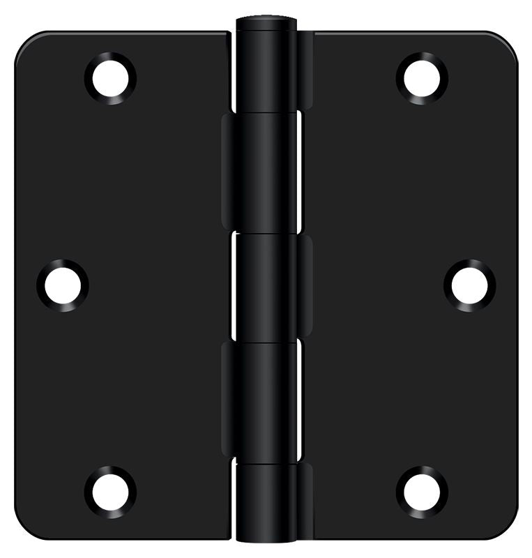 Deltana - 3-1/2" x 3-1/2" x 1/4" Radius Hinge; Residential Thickness - Flat Black