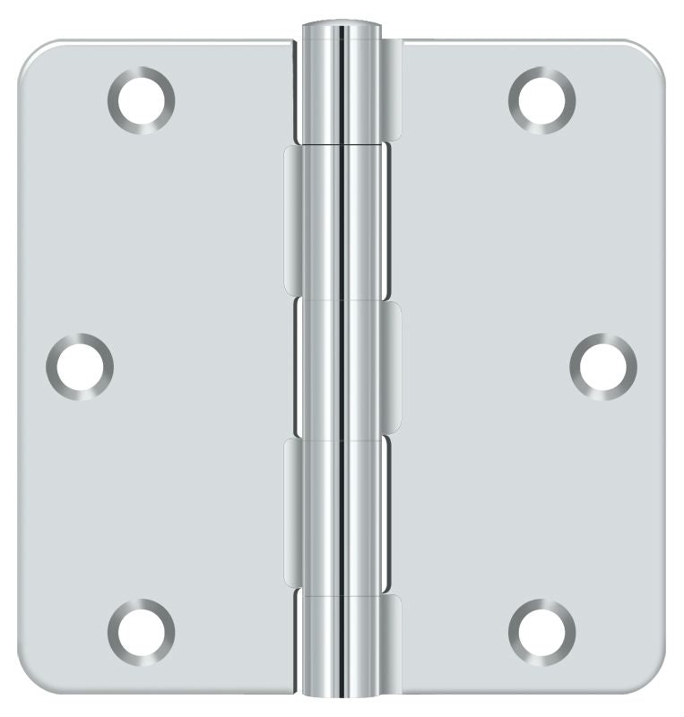 Deltana - 3-1/2" x 3-1/2" x 1/4" Radius Hinge; Residential Thickness - Bright Chrome