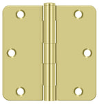 Deltana - 3-1/2" x 3-1/2" x 1/4" Radius Hinge; Residential Thickness - Bright Brass