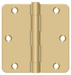 Deltana - 3-1/2" x 3-1/2" x 1/4" Radius Hinge; Residential Thickness - Satin Brass