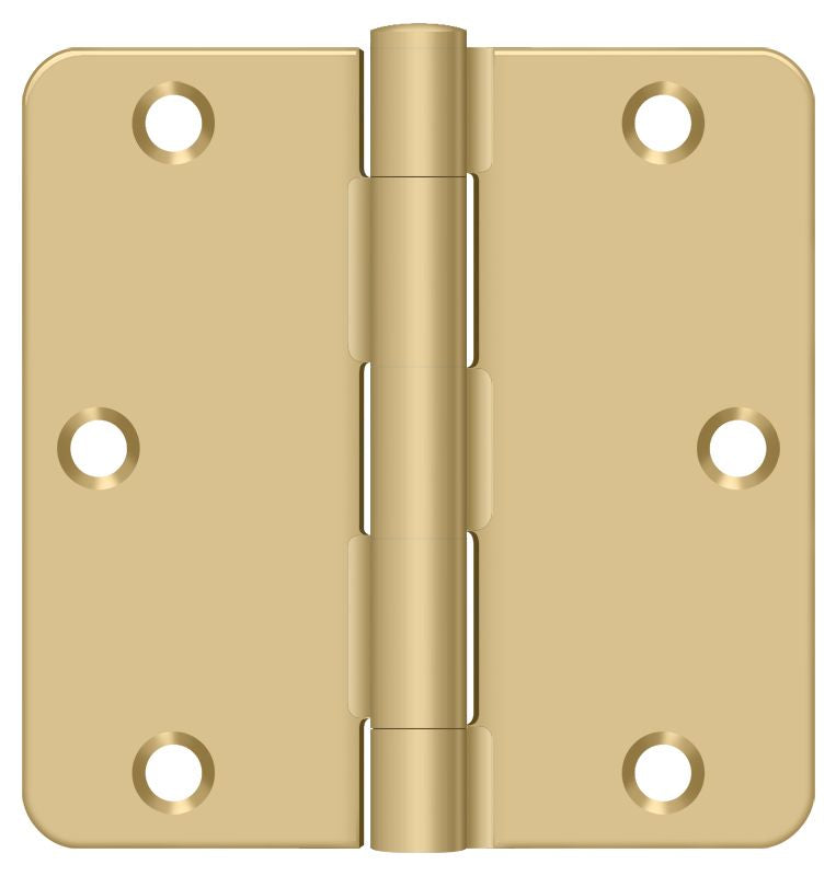 Deltana - 3-1/2" x 3-1/2" x 1/4" Radius Hinge; Residential Thickness - Satin Brass