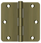 Deltana - 3-1/2" x 3-1/2" x 1/4" Radius Hinge; Residential Thickness - Antique Brass
