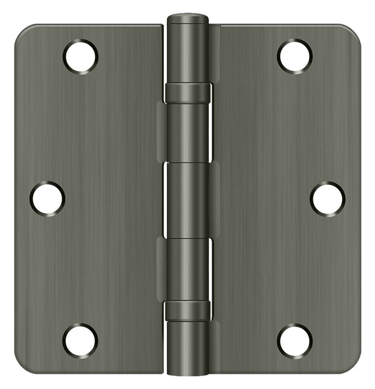 Deltana - 3-1/2" x 3-1/2" x 1/4" Radius Hinge; Ball Bearing - Antique Nickel