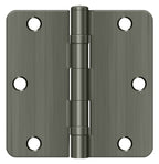 Deltana - 3-1/2" x 3-1/2" x 1/4" Radius Hinge; Ball Bearing - Antique Nickel