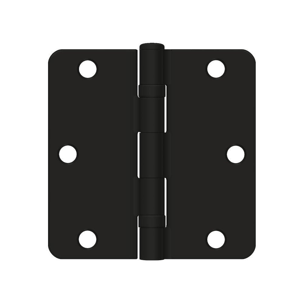 Deltana - 3-1/2" x 3-1/2" x 1/4" Radius Hinge; Ball Bearing - Paint Black