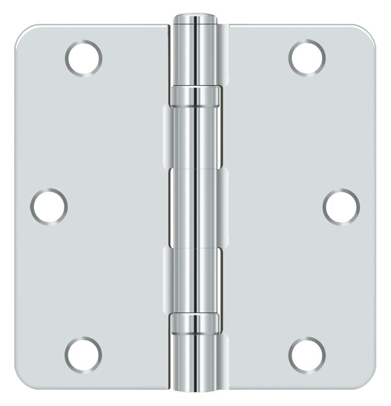 Deltana - 3-1/2" x 3-1/2" x 1/4" Radius Hinge; Ball Bearing - Bright Chrome