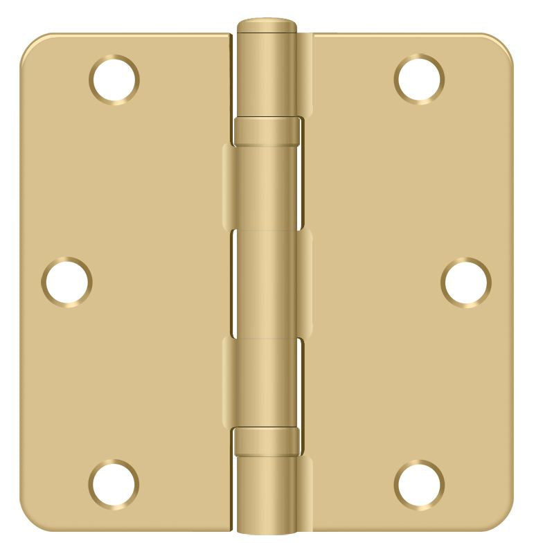 Deltana - 3-1/2" x 3-1/2" x 1/4" Radius Hinge; Ball Bearing - Satin Brass