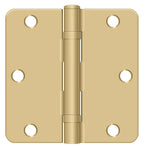 Deltana - 3-1/2" x 3-1/2" x 1/4" Radius Hinge; Ball Bearing - Satin Brass
