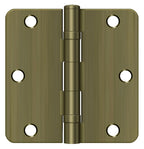 Deltana - 3-1/2" x 3-1/2" x 1/4" Radius Hinge; Ball Bearing - Antique Brass