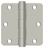 Deltana - 3-1/2" x 3-1/2" x 1/4" Radius Hinge; Heavy Duty - Satin Nickel