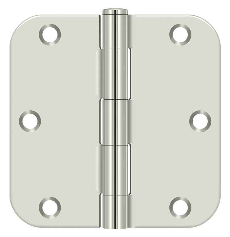 Deltana - 3-1/2" x 3-1/2" x 5/8" Radius Hinge; Residential Thickness - Bright Nickel