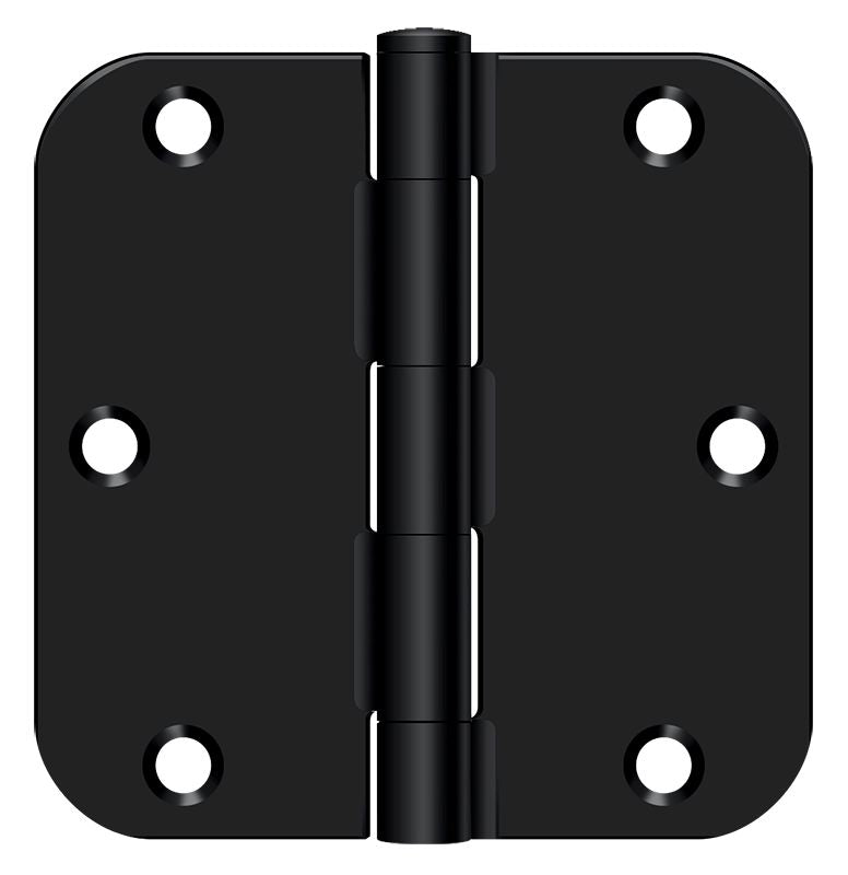 Deltana - 3-1/2" x 3-1/2" x 5/8" Radius Hinge; Residential Thickness - Flat Black