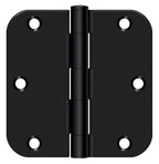 Deltana - 3-1/2" x 3-1/2" x 5/8" Radius Hinge; Residential Thickness - Flat Black