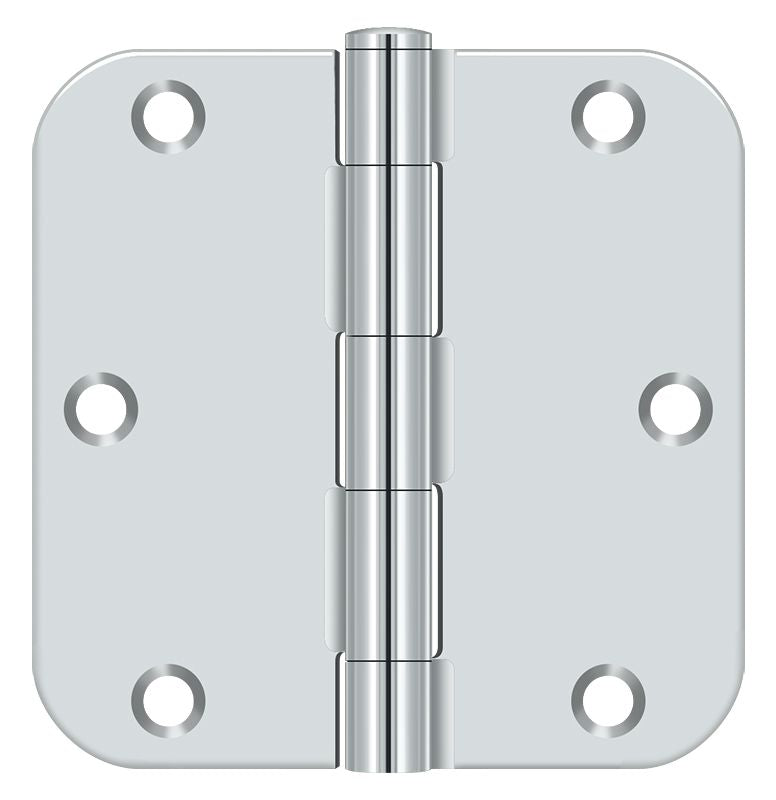Deltana - 3-1/2" x 3-1/2" x 5/8" Radius Hinge; Residential Thickness - Bright Chrome