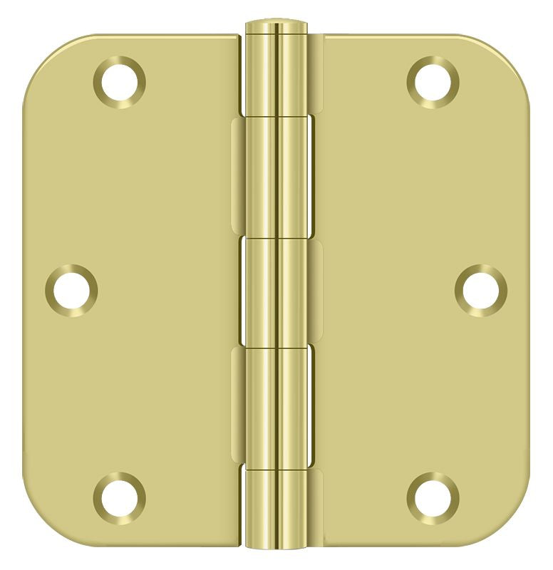 Deltana - 3-1/2" x 3-1/2" x 5/8" Radius Hinge; Residential Thickness - Bright Brass